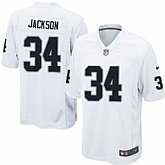 Nike Men & Women & Youth Raiders #34 Bo Jackson White Team Color Game Jersey,baseball caps,new era cap wholesale,wholesale hats